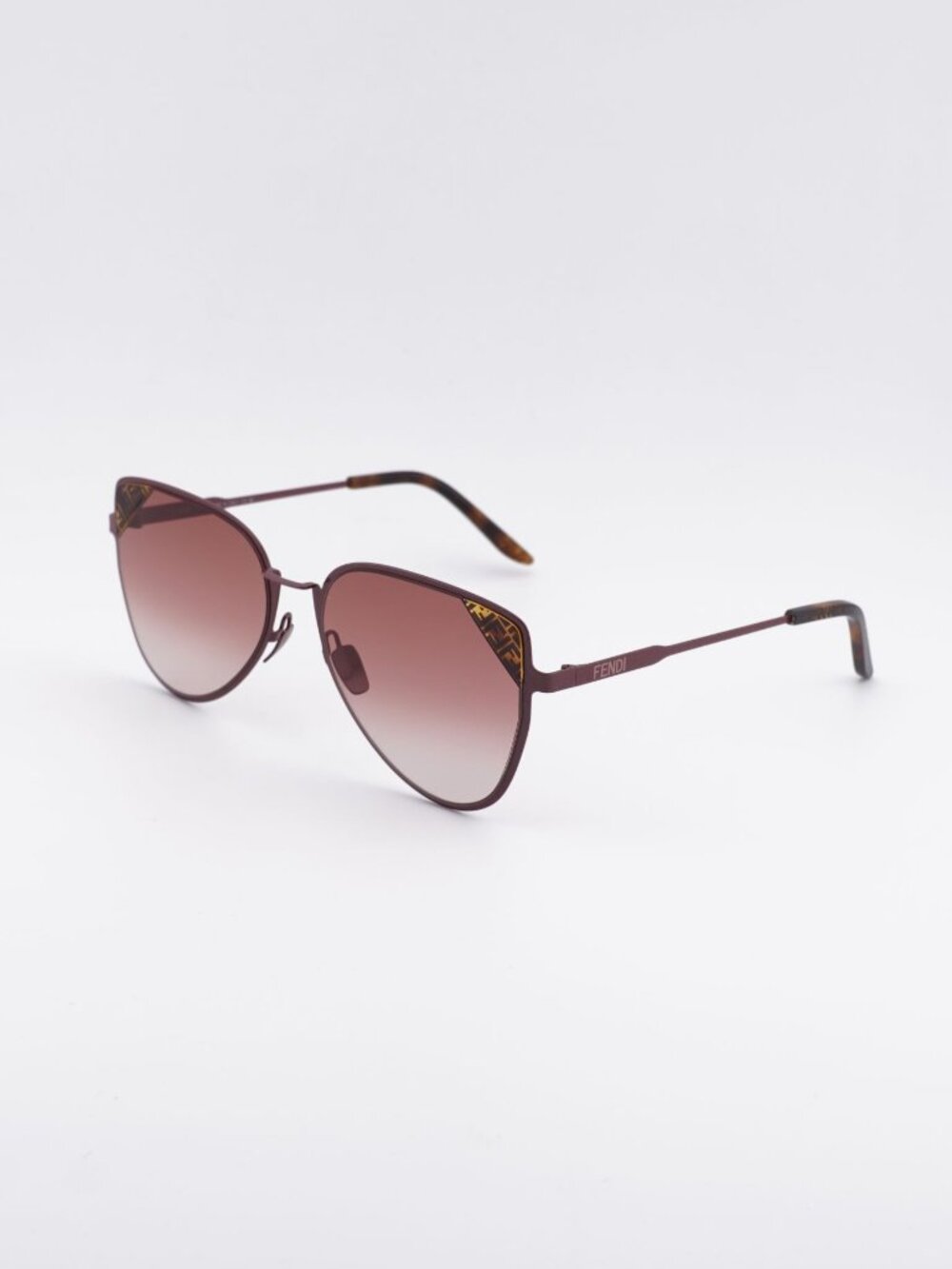 Fendi FE40189U 68Z Sunglasses Red Aviator Frame, Pink Lenses